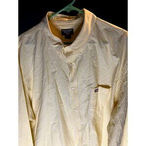 Ralph Lauren Polo Jeans Co Mens 2XL Yellow Striped Dress Button Shirt Preppy
